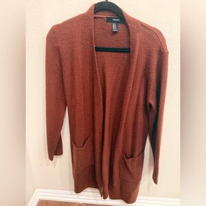Forever 21 Rust Open-Front Cardigan